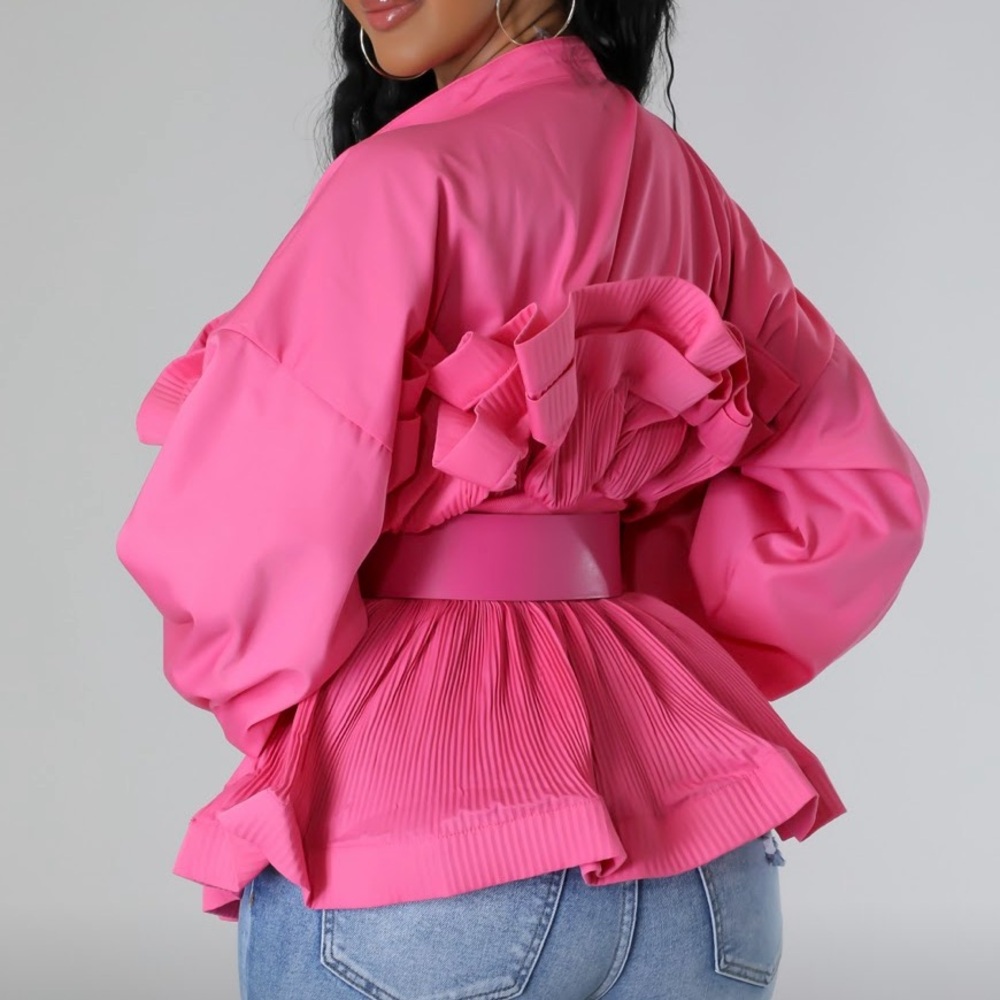 Double Ruffle Peplum Top - Picture 3 of 5